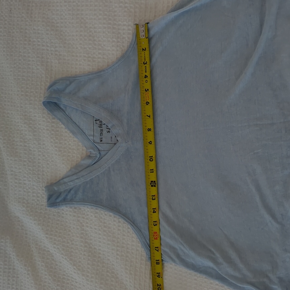 Free People Flowy Vneck Trapeze Tank Blue Small - Picture 8 of 8